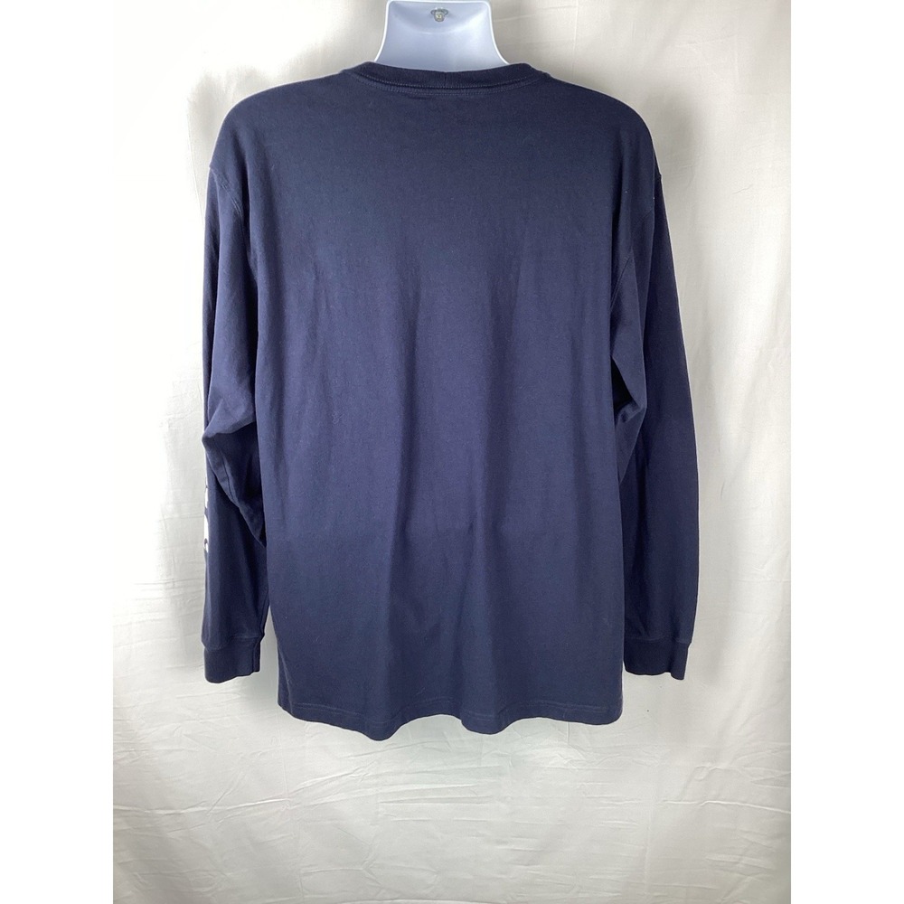 Carhartt Long Sleeve K231 Navy Blue Mens Size L Original Fit Graphic Sleeve Logo